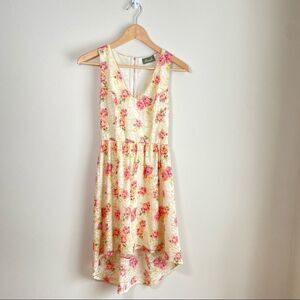 Adorable Floral Sleeveless High  Low Dress Small